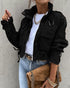 MODISCHE DAMEN ÜBERGANGSJACKE MIT TASCHEN – KURZSCHNITT